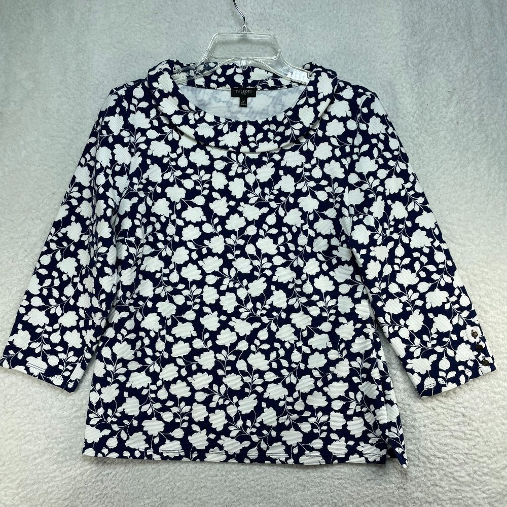 Talbots Blouse Top Size L Petite 3/4 Sleeve